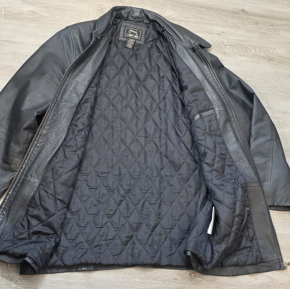 Vintage 90's Cherokee Womans Leather Jacket Sz Large Black Lined Full Zipper - Picture 2 of 6